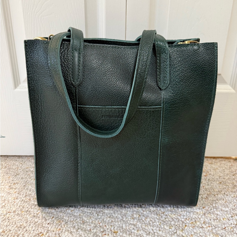 Portland Leather Goods Forest Green Large N/S Zipper Lola